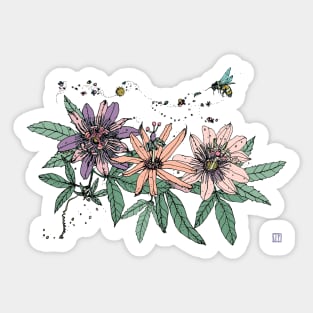 The Passionflower and the Bee Sticker